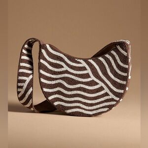 Anthropologie Crescent Beaded Shoulder Bag BNWOT